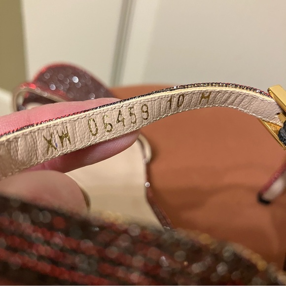 STUART WEITZMAN Heels SANDALS Glitter CRYSTAL Wine NUDIST - Sz 10 M Spain NEW! - Picture 15 of 16